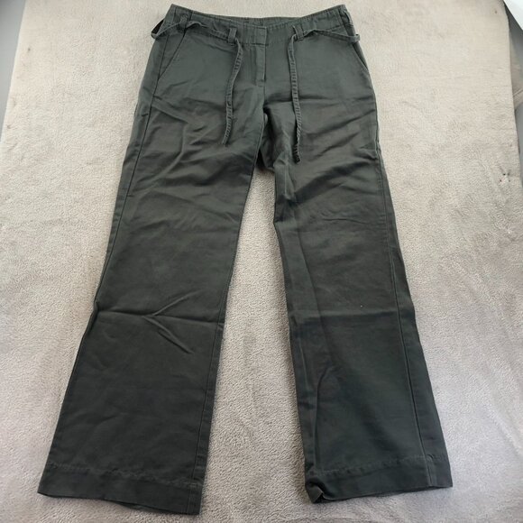 J. Crew Women's Linen Blend Pants Size 4 Wide Leg Casual Tie-Waist Mid Rise Trou - Picture 12 of 13